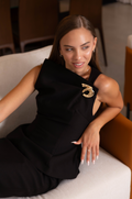Brooch Peplum Top