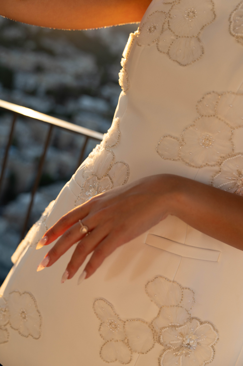 3D Floral Appliqué Sculpted Mini Dress